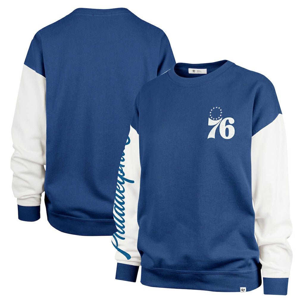 Philadelphia 76ers '47 Women's Rise Andie Oversized Pullover Sweatshirt Royal | 47 brand outlet
