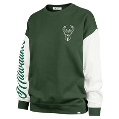 Milwaukee Bucks '47 Women's Rise Andie Oversized Pullover Sweatshirt Hunter Green | 47 brand discount