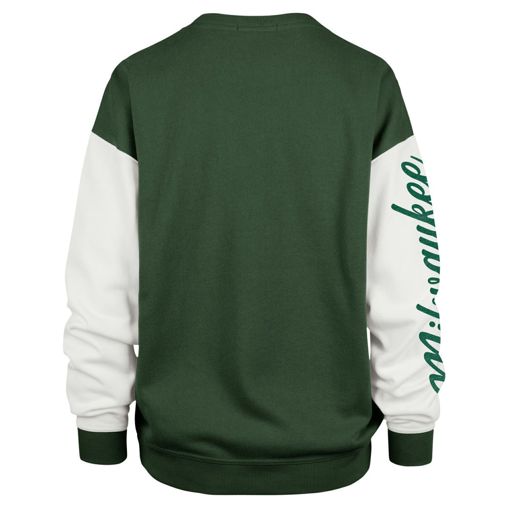 Milwaukee Bucks '47 Women's Rise Andie Oversized Pullover Sweatshirt Hunter Green | 47 brand discount