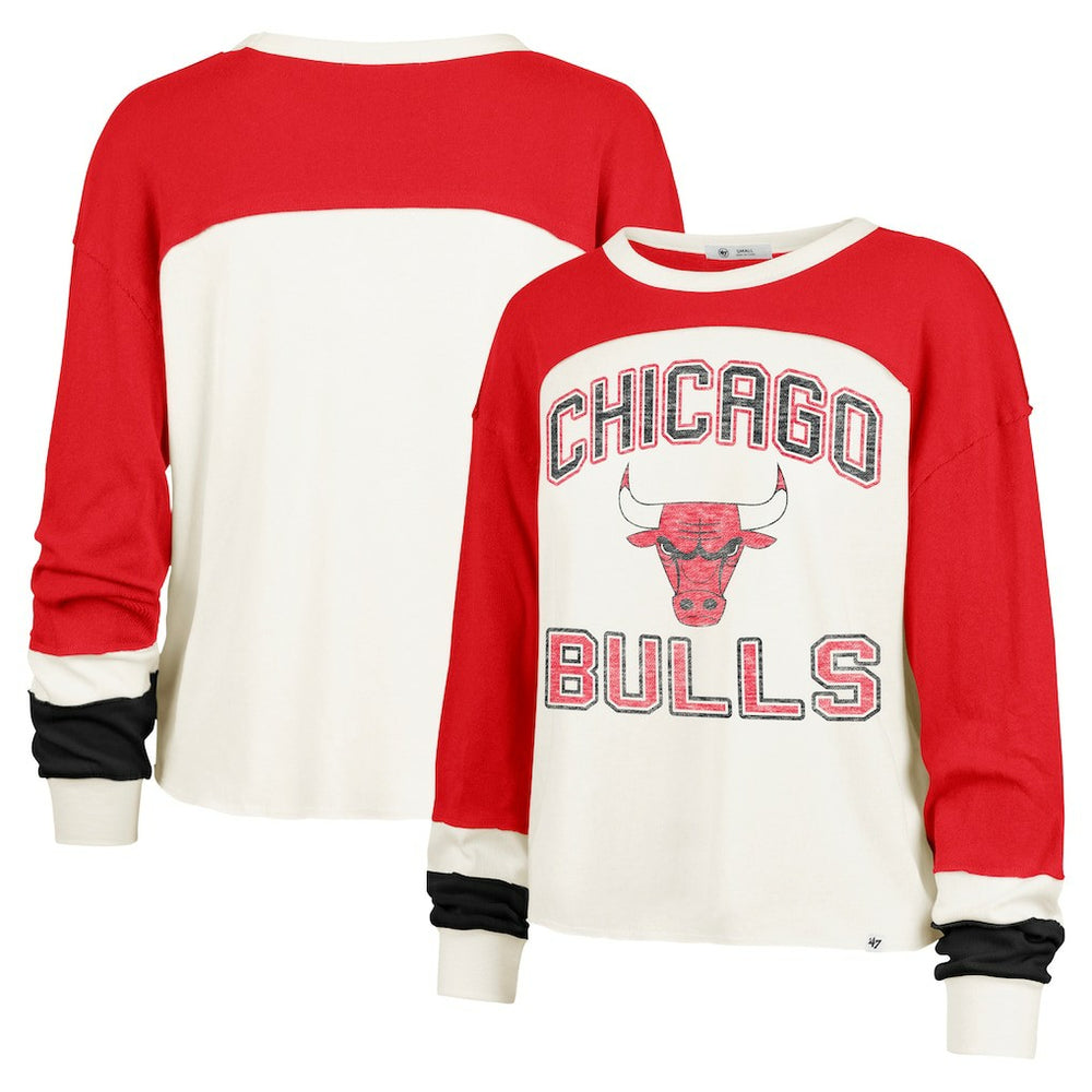 Chicago Bulls '47 Women's Curve Raglan Long Sleeve T-Shirt for sale Cream | 47 brand online