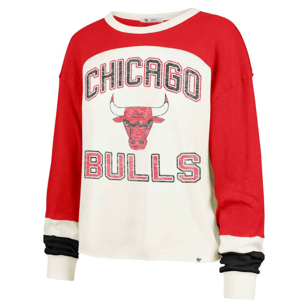 Chicago Bulls '47 Women's Curve Raglan Long Sleeve T-Shirt for sale Cream | 47 brand online