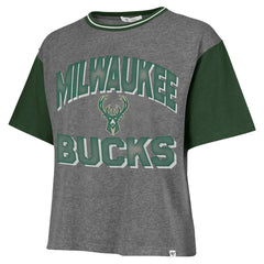 Milwaukee Bucks '47 Women's Rise Clubhouse Ziggy Color Block T-Shirt Gray | 47 brand outlet
