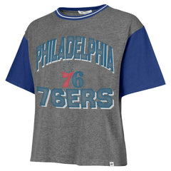 Philadelphia 76ers '47 Women's Rise Clubhouse Ziggy Color Block T-Shirt Gray | 47 brand US