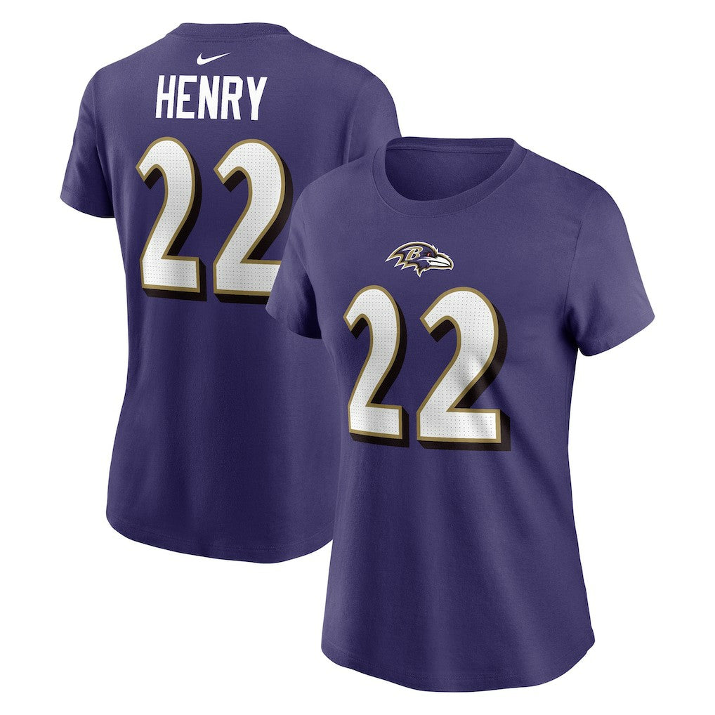 Nike Derrick Henry Baltimore Ravens Women's Player Name & Number T-Shirt Purple