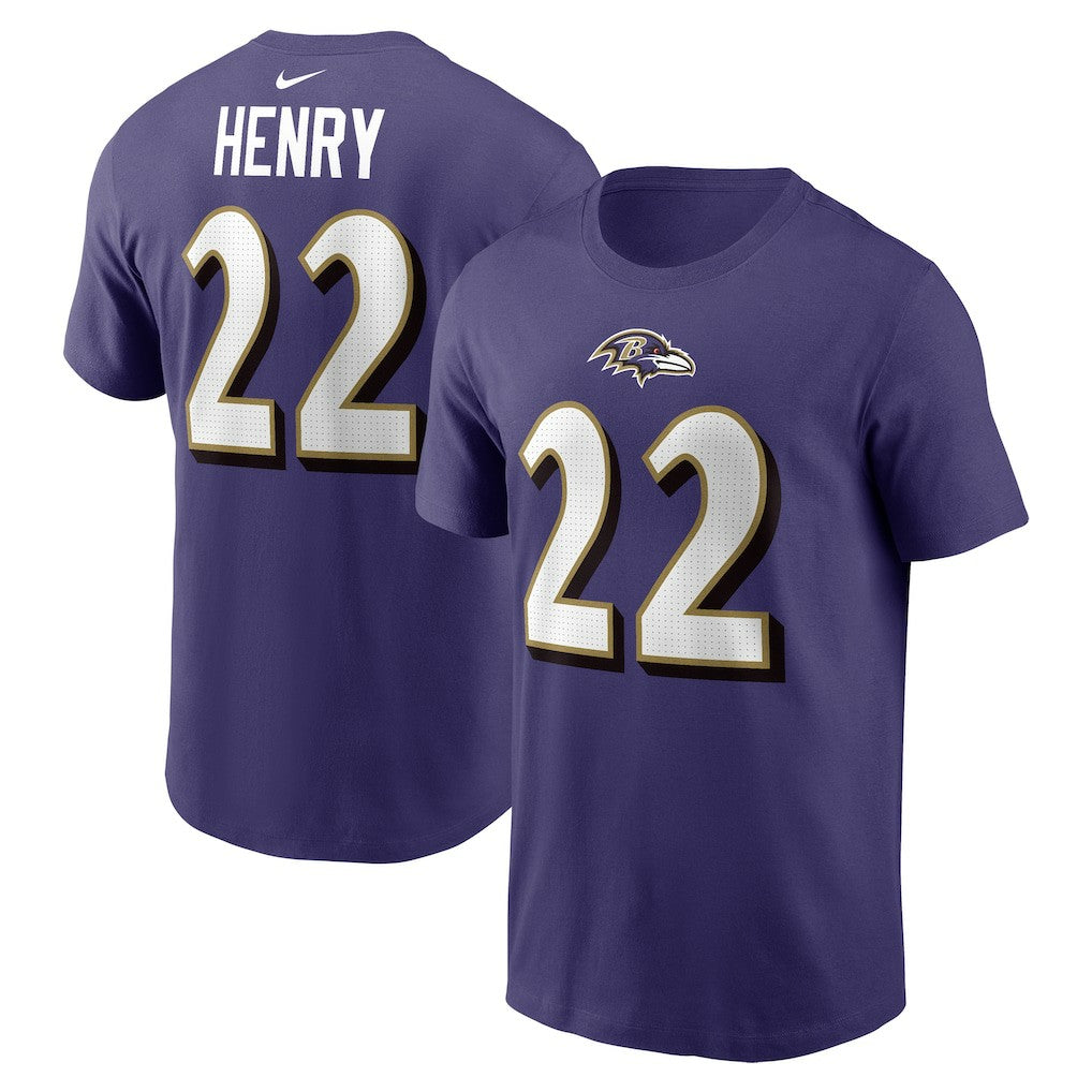 Nike Derrick Henry Baltimore Ravens Player Name & Number T-Shirt Purple