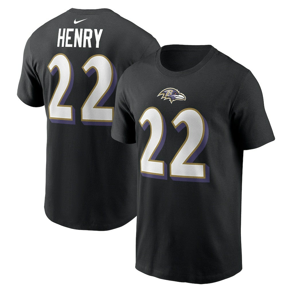Nike Derrick Henry Baltimore Ravens Player Name & Number T-Shirt Black
