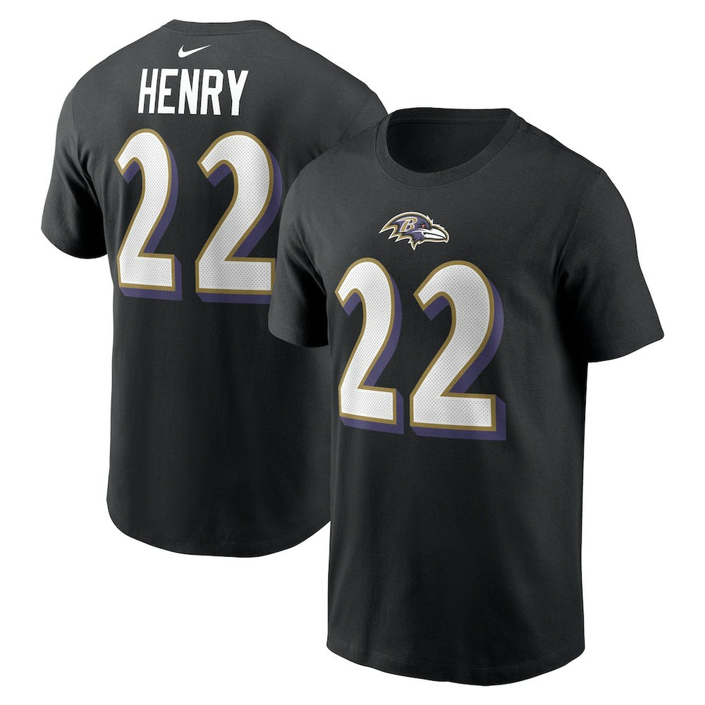 Nike Derrick Henry Baltimore Ravens Player Name & Number T-Shirt Black