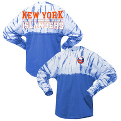 New York Islanders Spirit Jersey Unisex Crystal Half Dye Long Sleeve T-Shirt - Royal - NHL 201405552