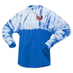 New York Islanders Spirit Jersey Unisex Crystal Half Dye Long Sleeve T-Shirt - Royal - NHL 201405552
