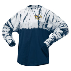 Nashville Predators Spirit Jersey Unisex Crystal Half Dye Long Sleeve T-Shirt - Navy - NHL 201405554