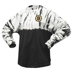 Boston Bruins Spirit Jersey Unisex Crystal Half Dye Long Sleeve T-Shirt - Black - NHL 201405565