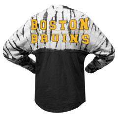 Boston Bruins Spirit Jersey Unisex Crystal Half Dye Long Sleeve T-Shirt - Black - NHL 201405565