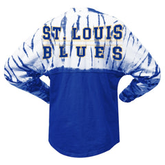 St. Louis Blues Spirit Jersey Unisex Crystal Half Dye Long Sleeve T-Shirt - Blue - NHL 201405569