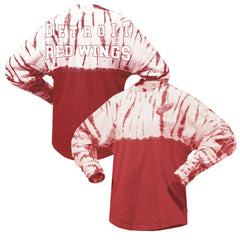 Detroit Red Wings Spirit Jersey Unisex Crystal Half Dye Long Sleeve T-Shirt - Red - NHL 201405571