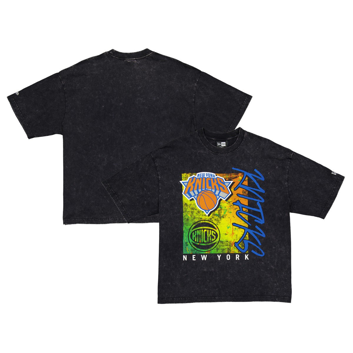 New York Knicks Sport Classics Enzyme Washed T-Shirt Black | New Era US