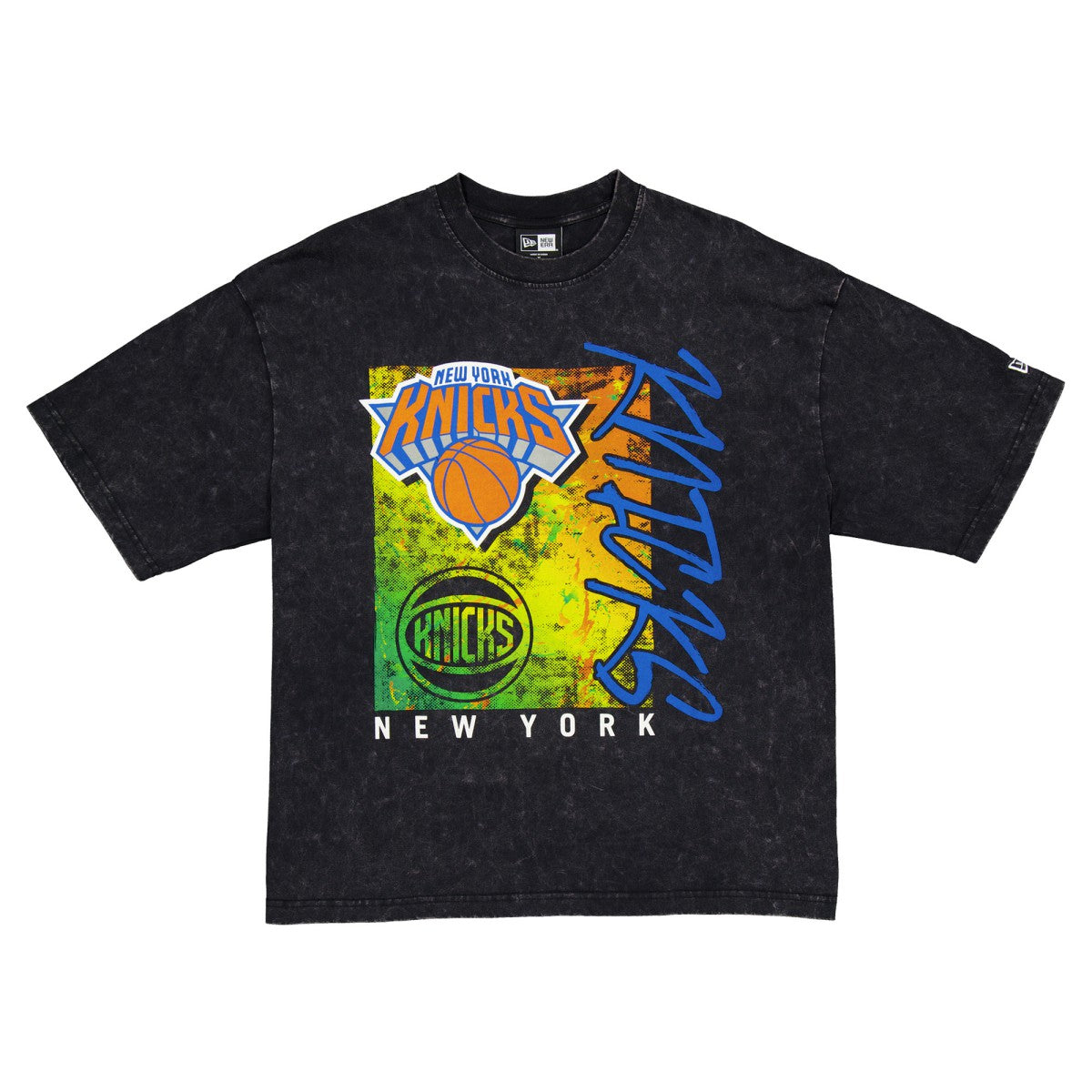 New York Knicks Sport Classics Enzyme Washed T-Shirt Black | New Era US