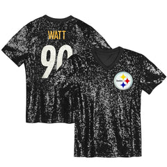 T.J. Watt Pittsburgh Steelers Women's Player Name & Number V-Neck Fashion Jersey Black