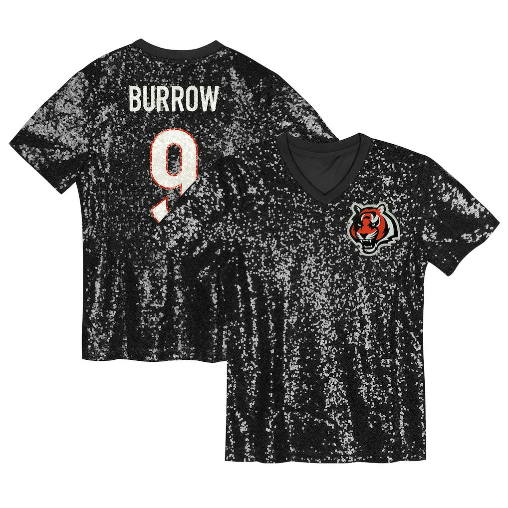 Joe Burrow Cincinnati Bengals Women's Player Name & Number V-Neck Fashion Jersey Black