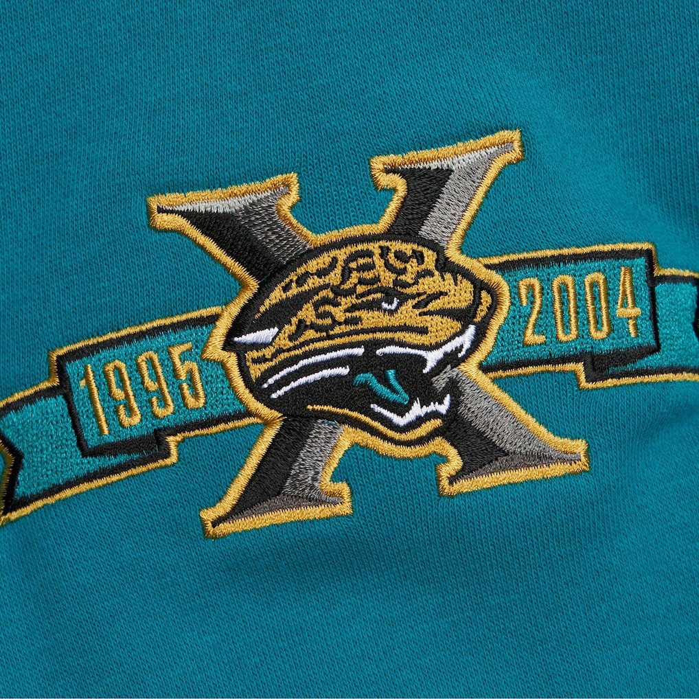 Mitchell & Ness Jacksonville Jaguars All Over 4.0 Vintage Logo Pullover Sweatshirt Heather Gray