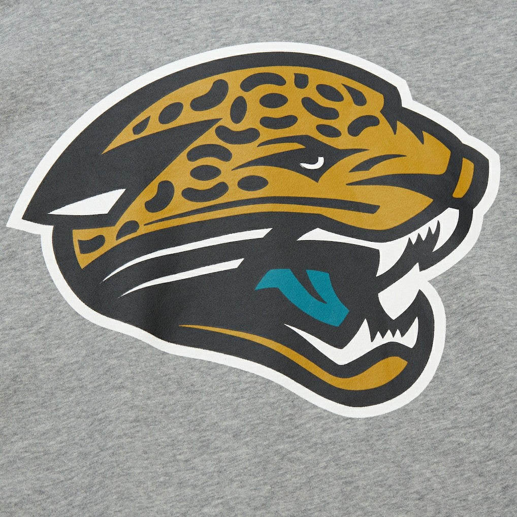 Mitchell & Ness Jacksonville Jaguars All Over 4.0 Vintage Logo Pullover Sweatshirt Heather Gray