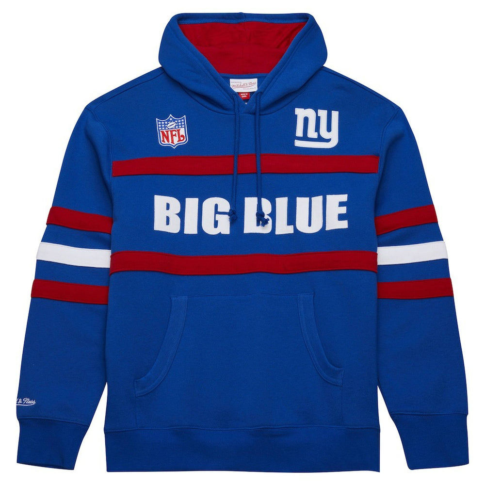 New York Giants Vintage Logo Head Coach Fleece Pullover Hoodie Royal