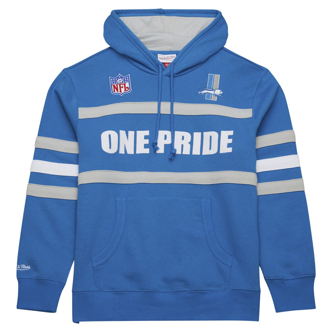 Detroit Lions Vintage Logo Head Coach Fleece Pullover Hoodie Blue
