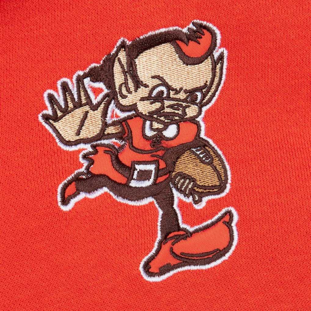 Cleveland Browns Vintage Logo Head Coach Fleece Pullover Hoodie Orange