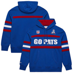 New England Patriots Vintage Logo Head Coach Fleece Pullover Hoodie Royal