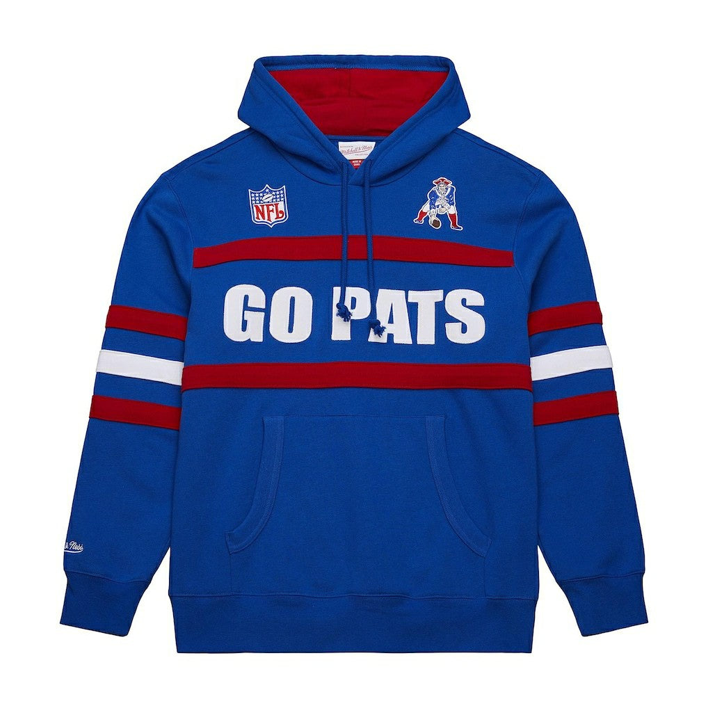 New England Patriots Vintage Logo Head Coach Fleece Pullover Hoodie Royal