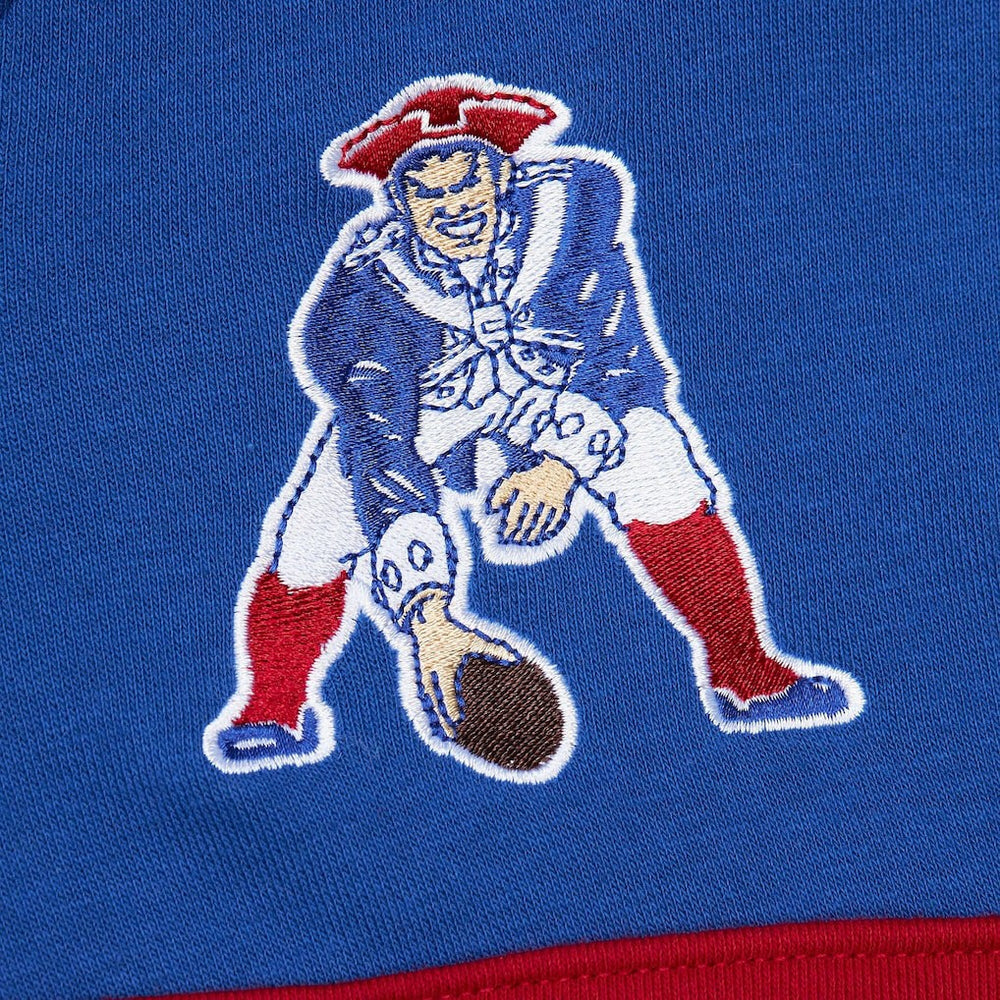 New England Patriots Vintage Logo Head Coach Fleece Pullover Hoodie Royal