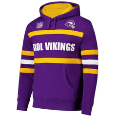 Minnesota Vikings Vintage Logo Head Coach Fleece Pullover Hoodie Purple
