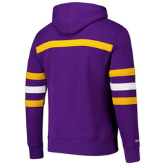 Minnesota Vikings Vintage Logo Head Coach Fleece Pullover Hoodie Purple