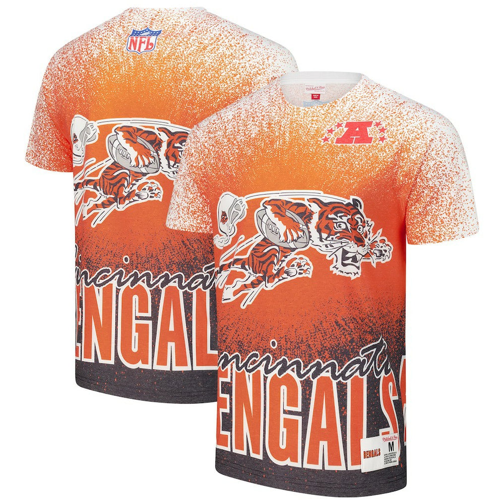 Mitchell & Ness Cincinnati Bengals Team Burst Vintage Logo T-Shirt White