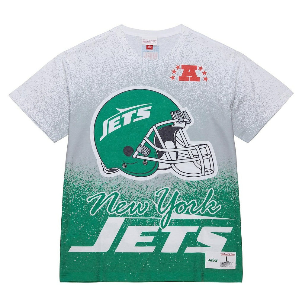 Mitchell & Ness New York Jets Team Burst Vintage Logo T-Shirt White