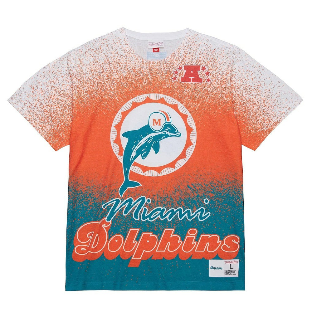 Mitchell & Ness Miami Dolphins Team Burst Vintage Logo T-Shirt White