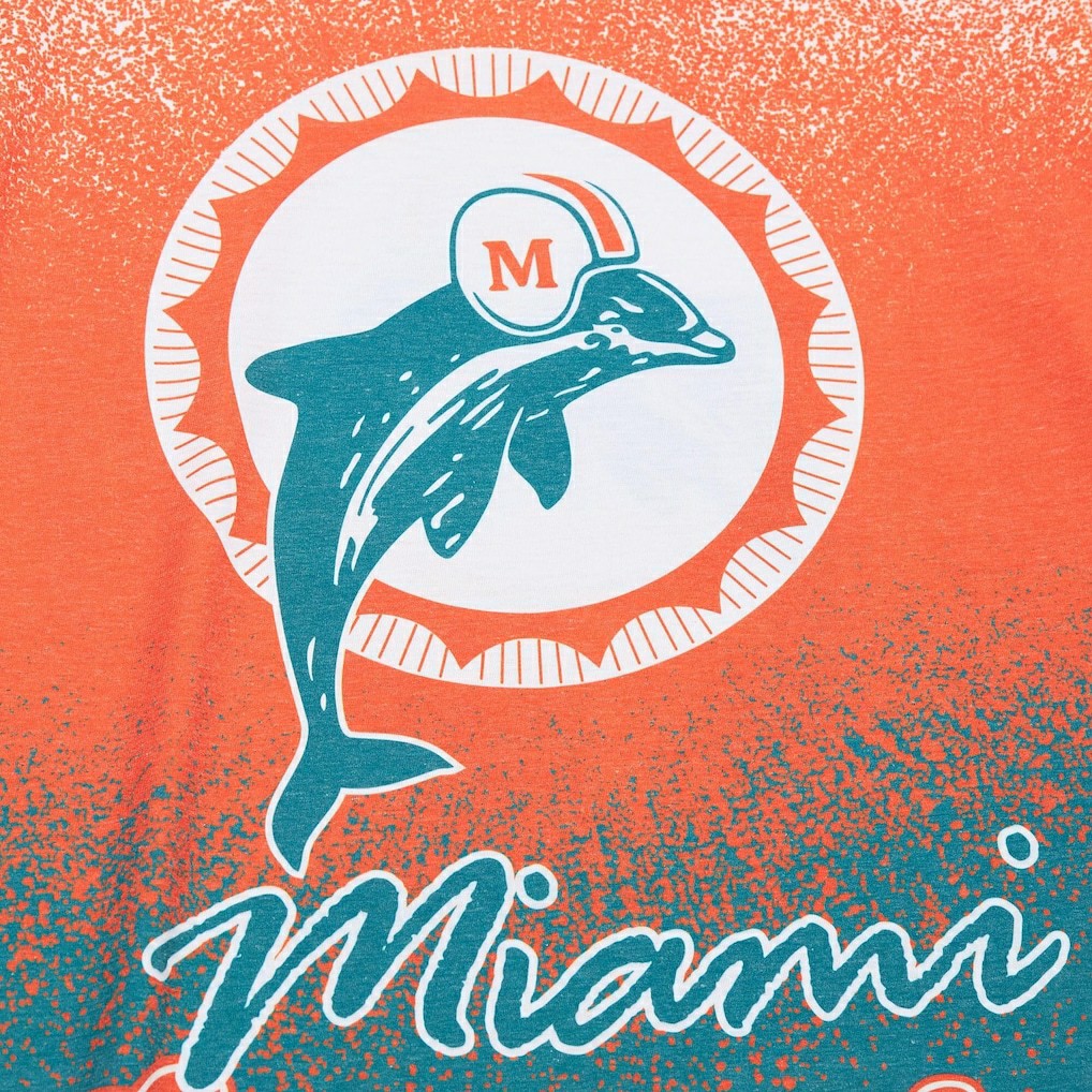 Mitchell & Ness Miami Dolphins Team Burst Vintage Logo T-Shirt White
