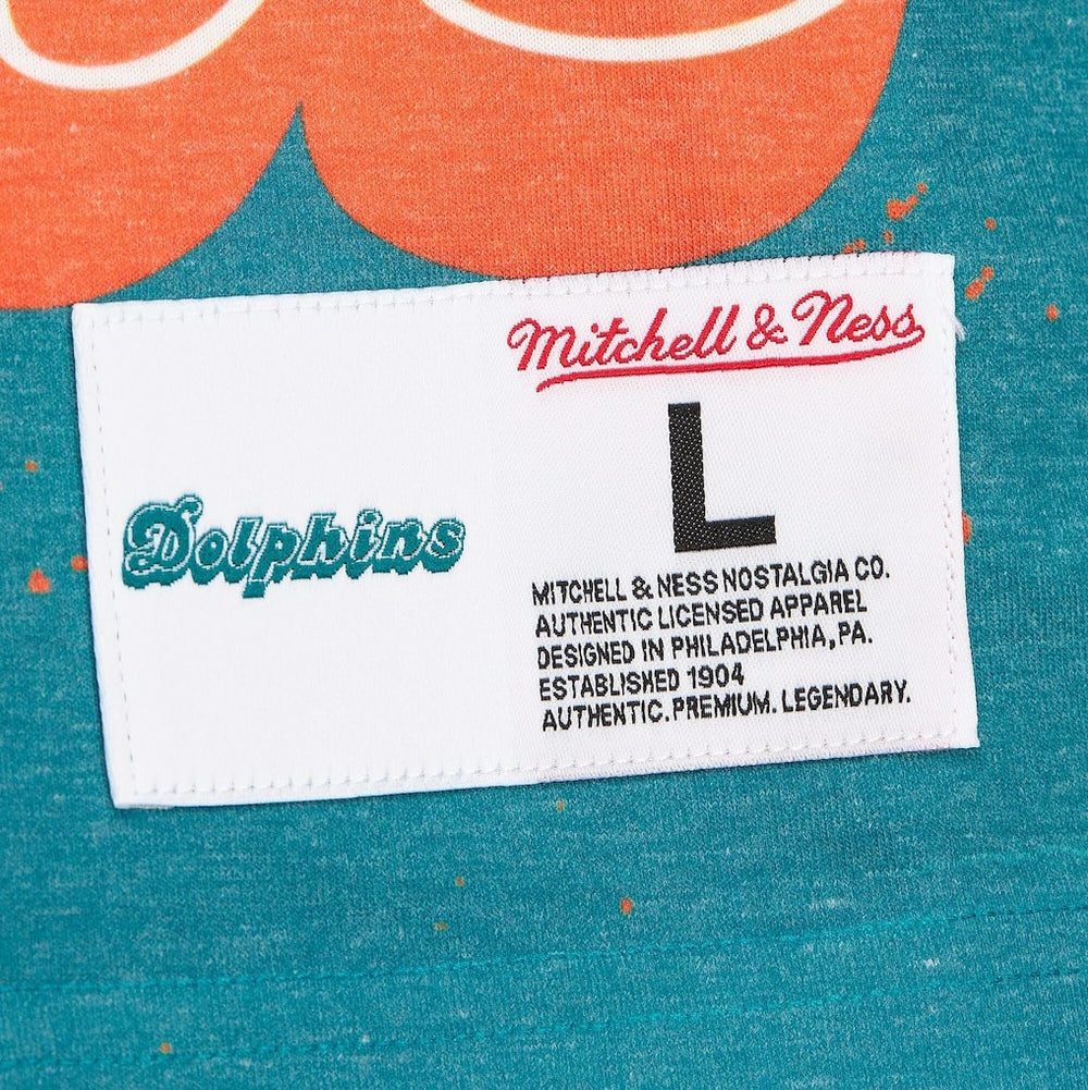 Mitchell & Ness Miami Dolphins Team Burst Vintage Logo T-Shirt White