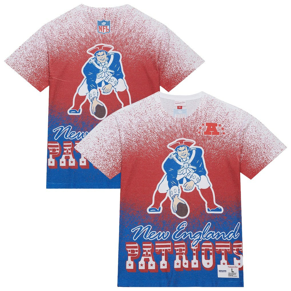 Mitchell & Ness New England Patriots Team Burst Vintage Logo T-Shirt White