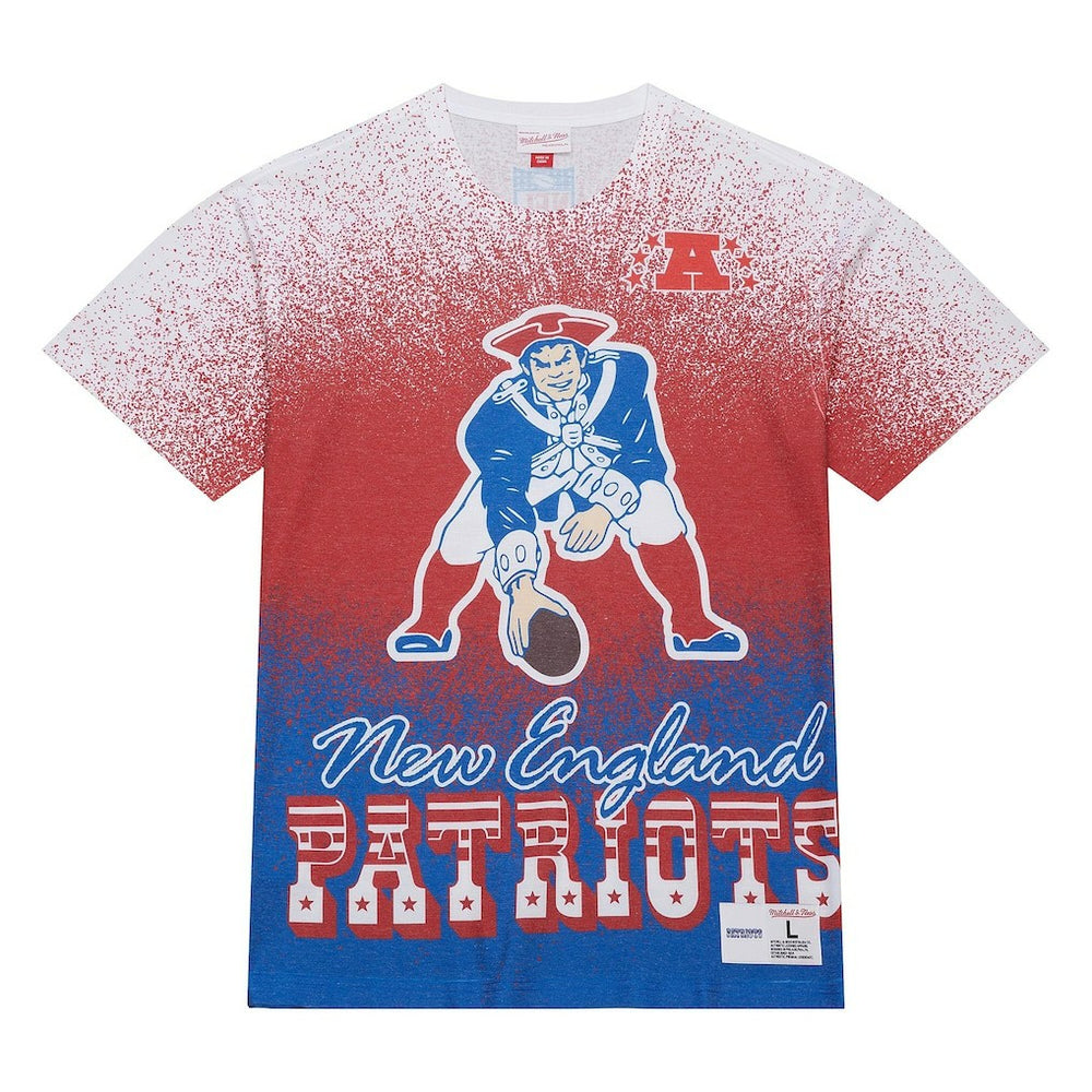 Mitchell & Ness New England Patriots Team Burst Vintage Logo T-Shirt White