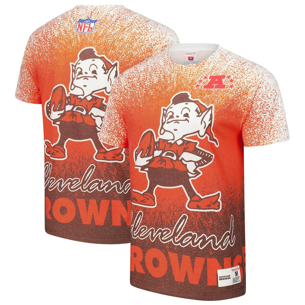 Mitchell & Ness Cleveland Browns Team Burst Vintage Logo T-Shirt White