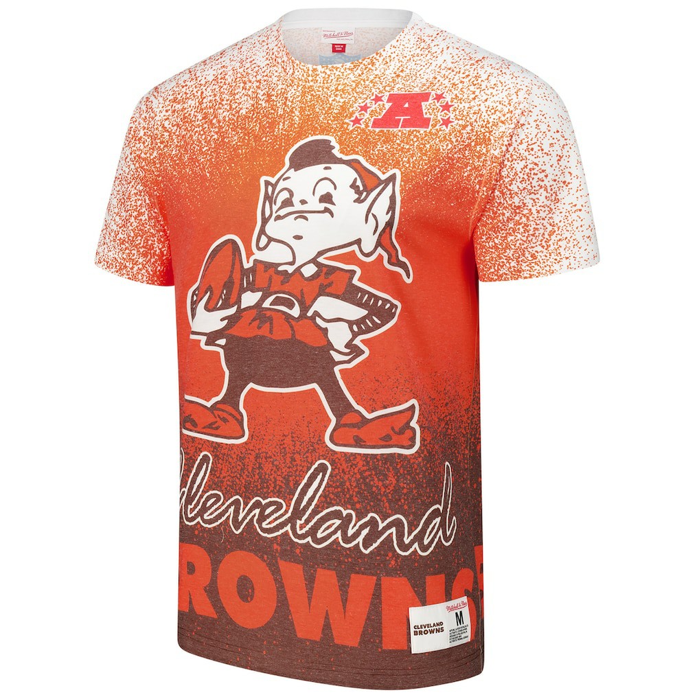 Mitchell & Ness Cleveland Browns Team Burst Vintage Logo T-Shirt White