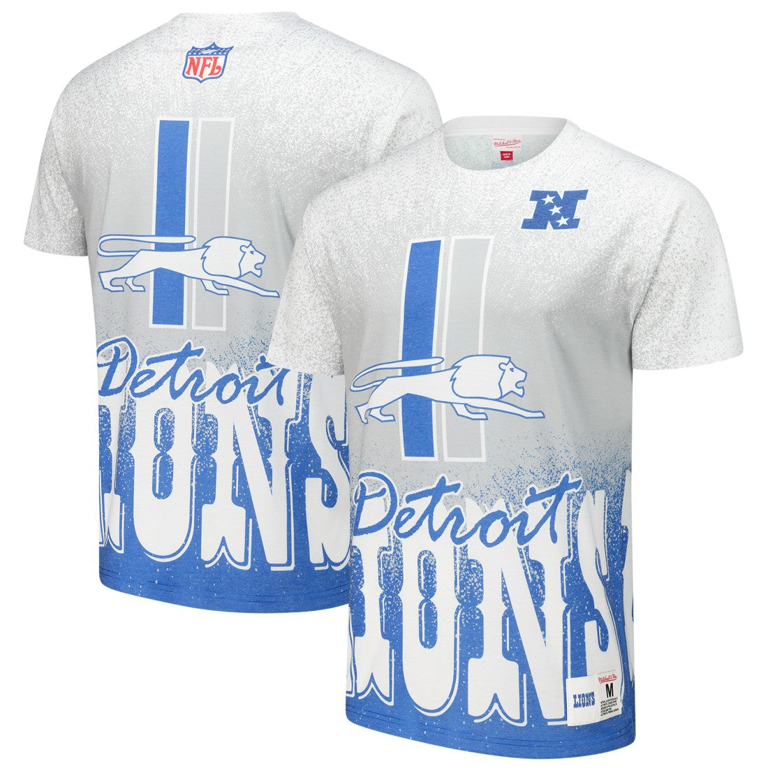 Mitchell & Ness Detroit Lions Team Burst Vintage Logo T-Shirt White
