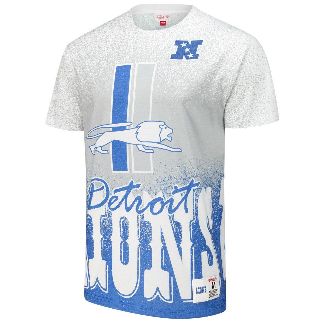 Mitchell & Ness Detroit Lions Team Burst Vintage Logo T-Shirt White