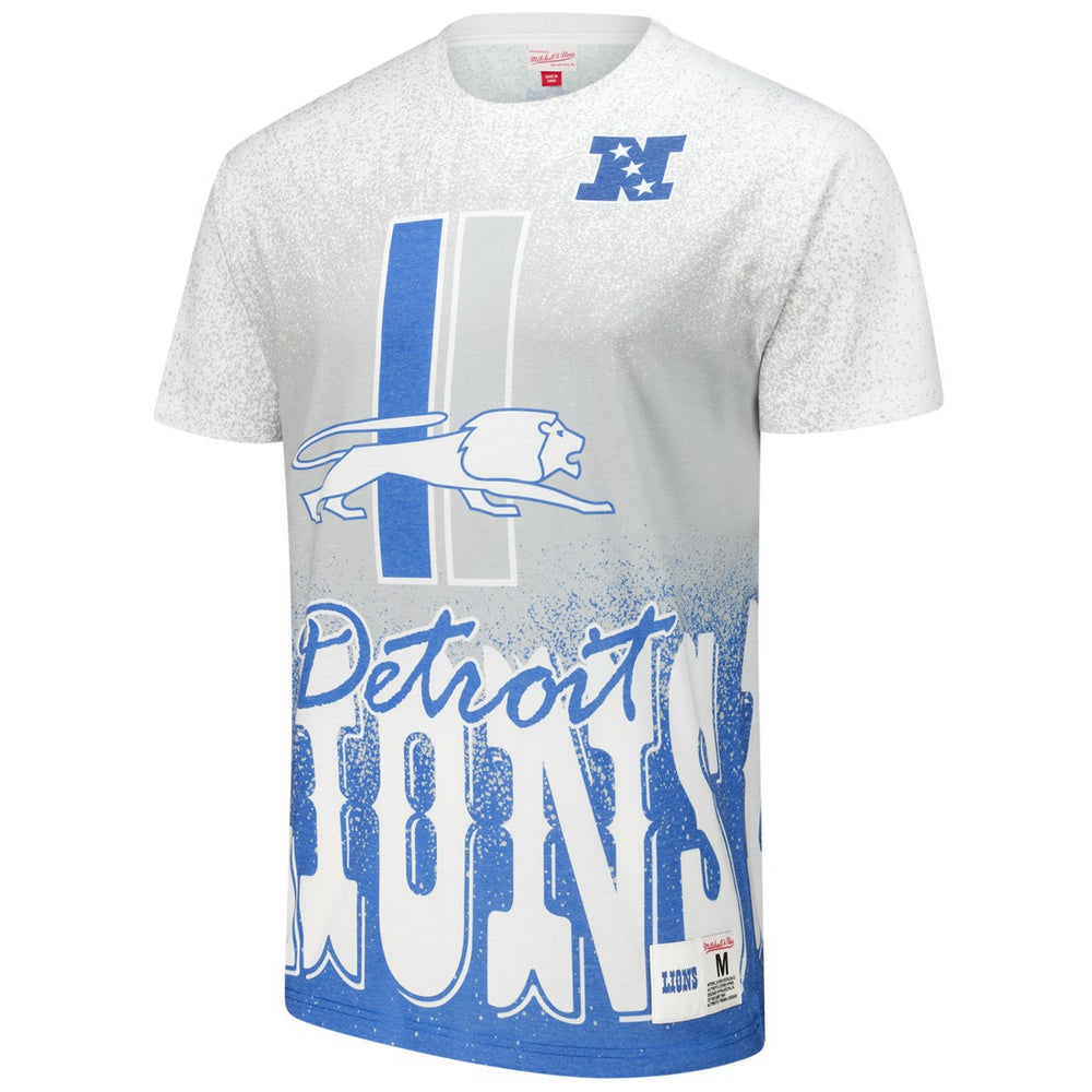 Mitchell & Ness Detroit Lions Team Burst Vintage Logo T-Shirt White