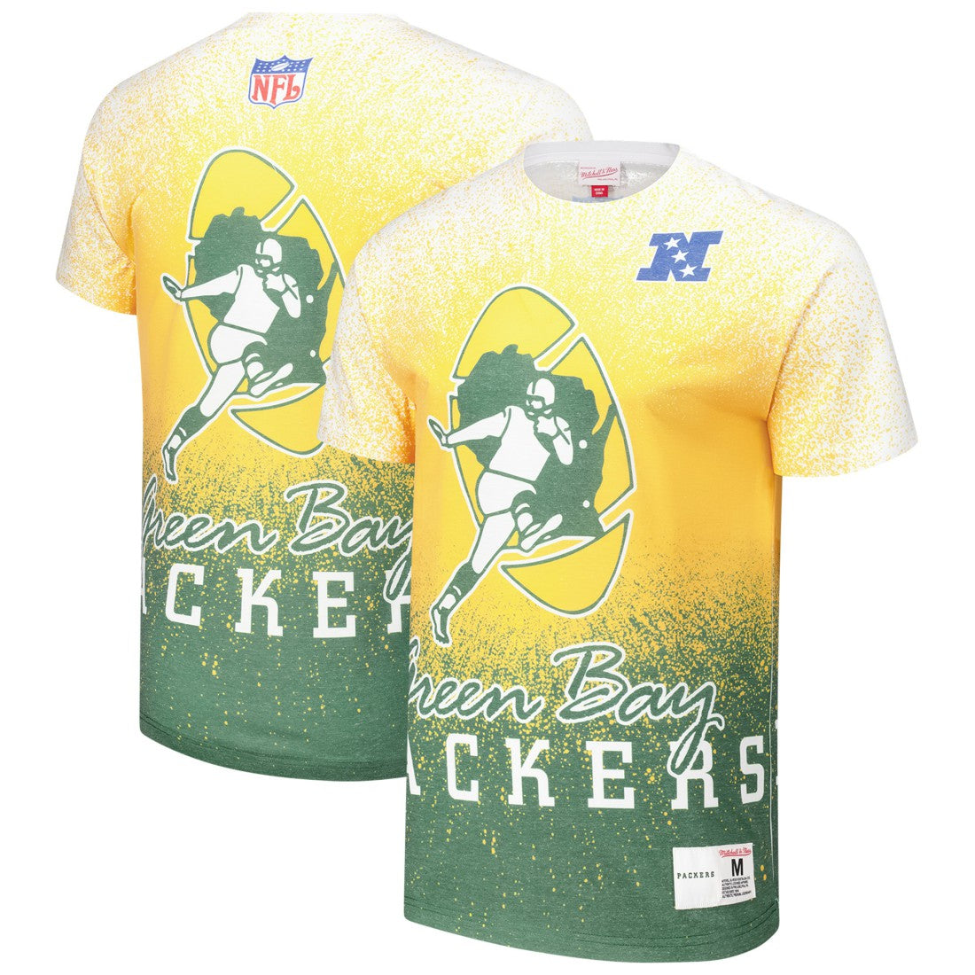 Mitchell & Ness Green Bay Packers Team Burst Vintage Logo T-Shirt White