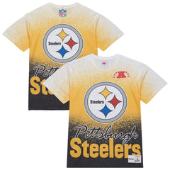 Mitchell & Ness Pittsburgh Steelers Team Burst Vintage Logo T-Shirt White