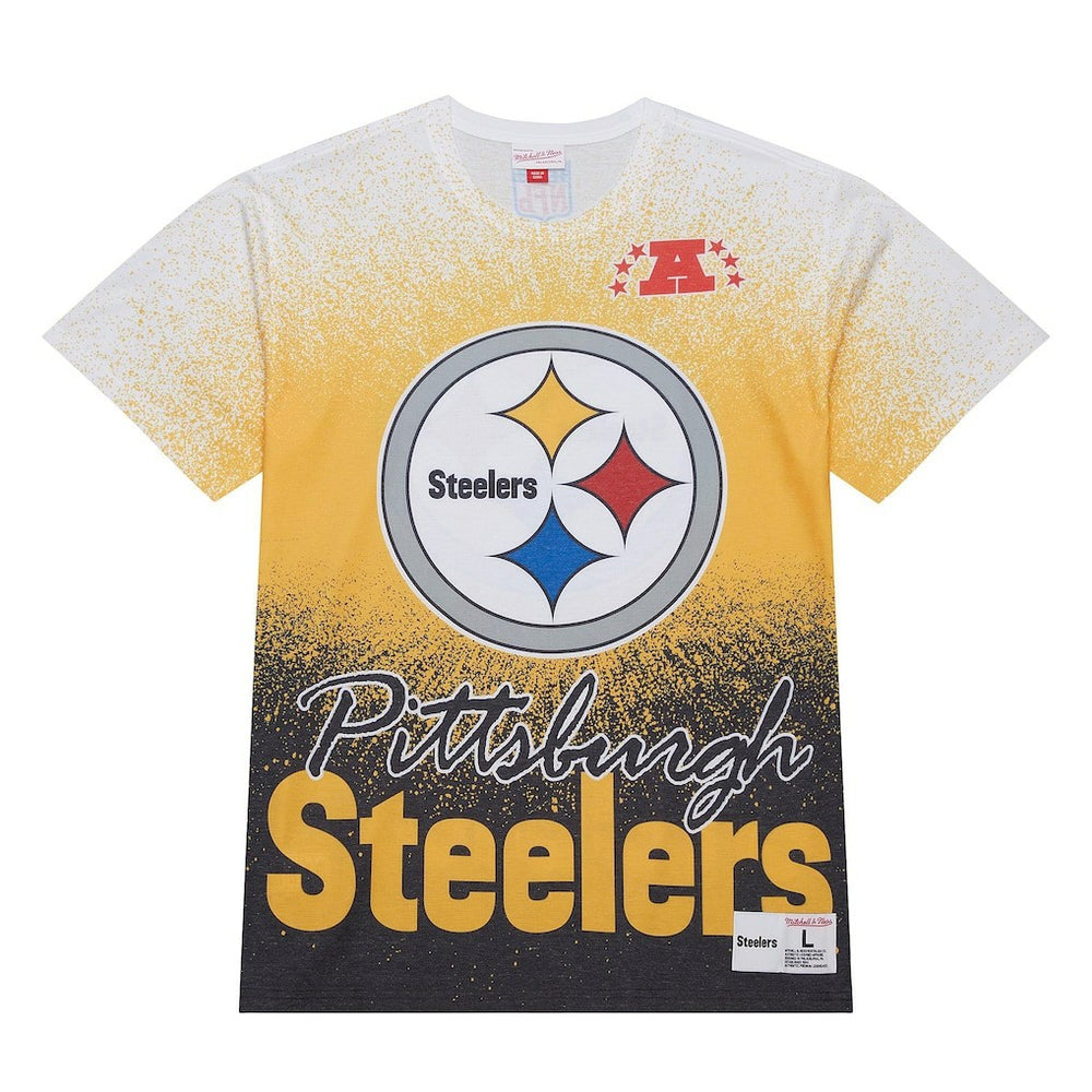 Mitchell & Ness Pittsburgh Steelers Team Burst Vintage Logo T-Shirt White