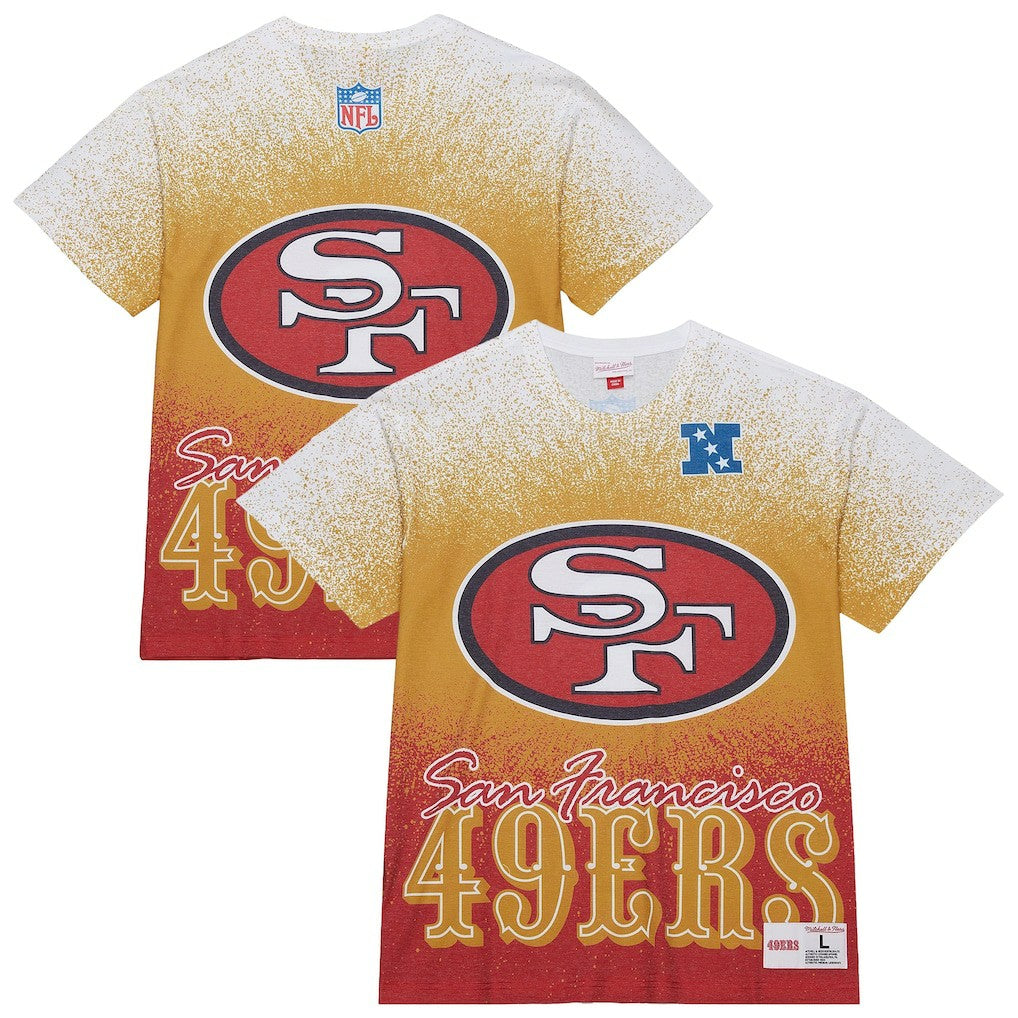 Mitchell & Ness San Francisco 49ers Team Burst Vintage Logo T-Shirt White