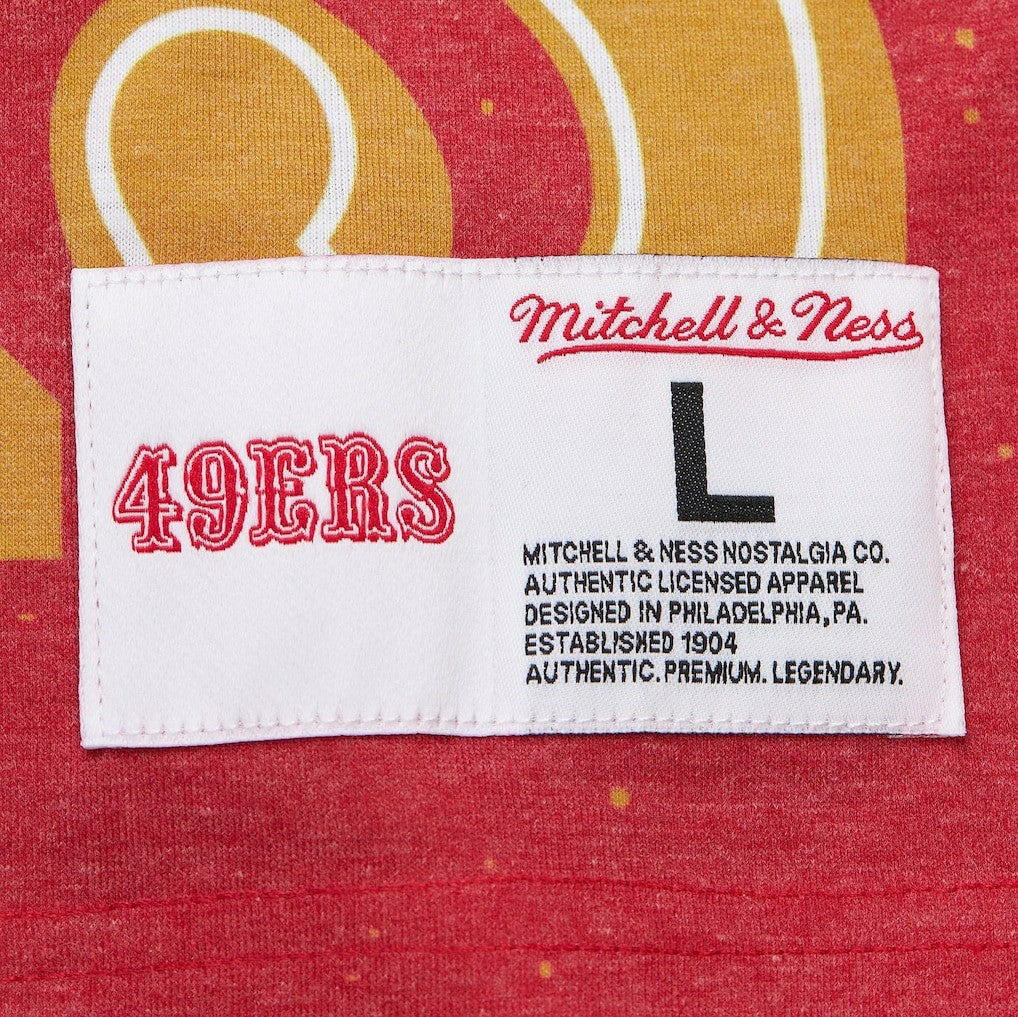 Mitchell & Ness San Francisco 49ers Team Burst Vintage Logo T-Shirt White