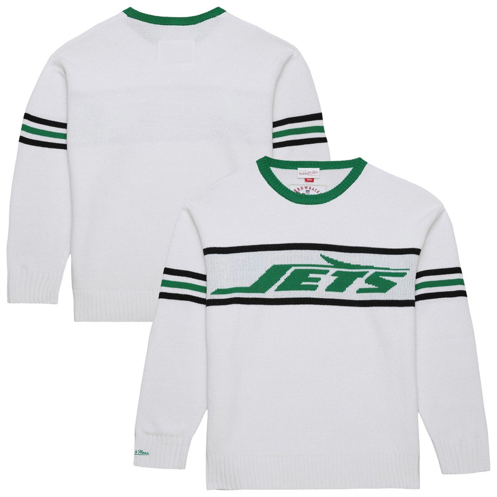 Mitchell & Ness New York Jets Throwback 1984 Pullover Sweater White